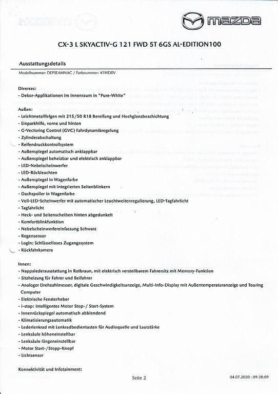 Gebraucht Mazda CX-3 Edition 121 PS (88 kW) 2020 Schwarz SUV