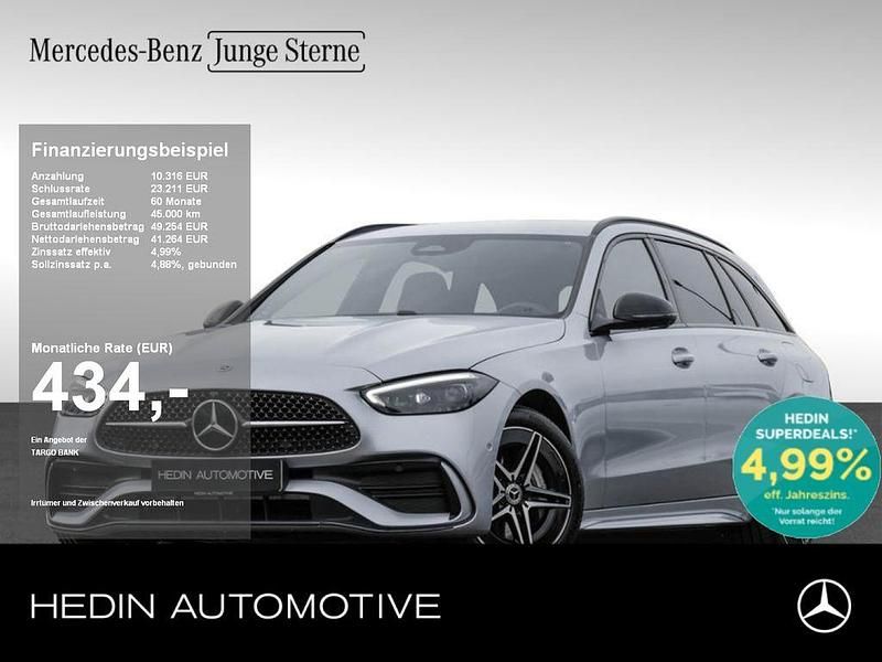 Silber Gebraucht 2024 Mercedes C300e AMG line Kombi | 51.440 € (Teuer) - Bild 1/4