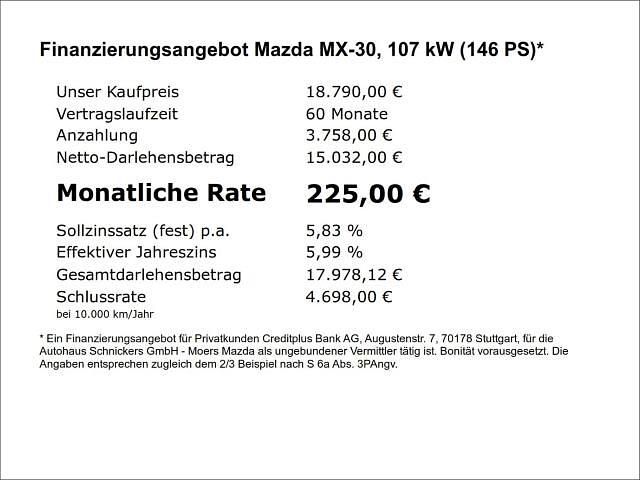 Gebraucht Mazda MX30 106 kW (145 PS) 2021 Schwarz SUV