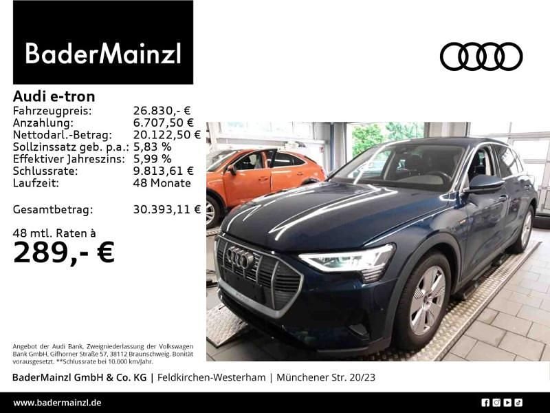 Blau Gebraucht 2022 Audi e-tron Ambiente SUV | 26.830 € (Superpreis) - Bild 1/3