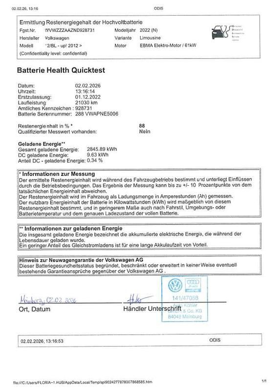 Gebraucht VW e-up! Style 61 kW (83 PS) 2022 Blau Kleinwagen