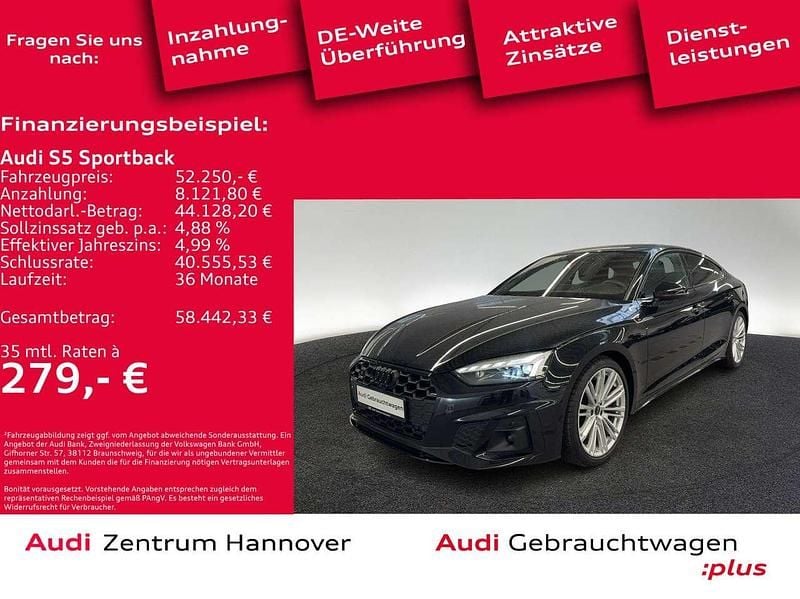 0e mythosschwarz metallic Gebraucht 2023 Audi S5 Ambiente Limousine | 52.250 € (Fairer Preis) - Bild 1/4