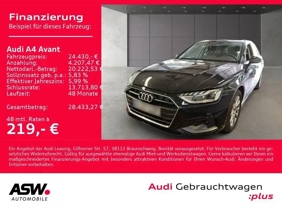 Gebraucht Audi A4 Sport 204 PS (150 kW) 2023 Mythosschwarz metallic Kombi