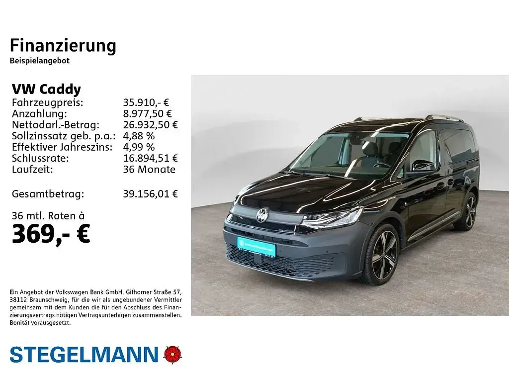 Gebraucht VW Caddy PanAmericana 122 PS (89 kW) 2024 Schwarz Van / Kleinbus