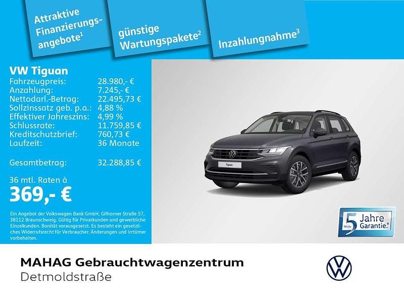 Delfingrau metallic Gebraucht 2022 VW Tiguan Life SUV | 28.980 € (Fairer Preis) - Bild 1/1