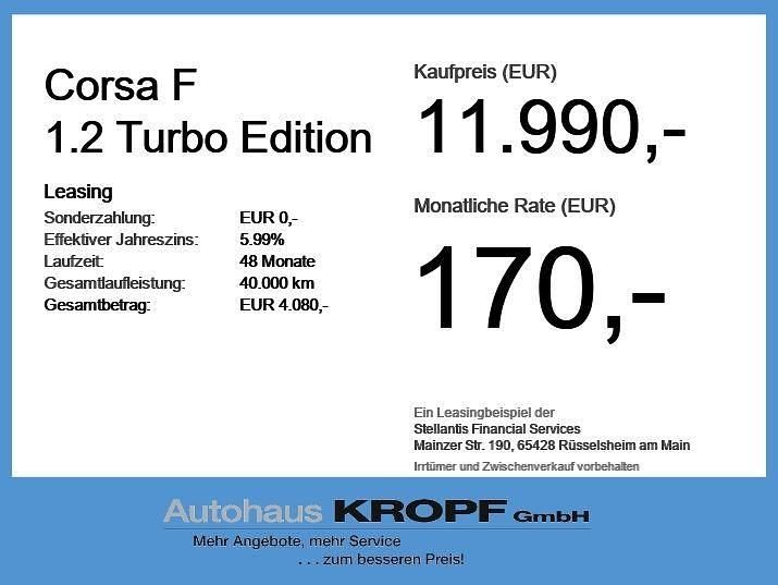 Second-hand Opel Corsa Edition 101 CP (74 kW) 2021 Negru Hatchback