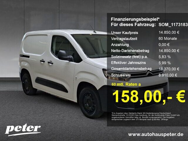 Gebraucht Citroën Berlingo 102 PS (75 kW) 2022 Weiß Van / Kleinbus
