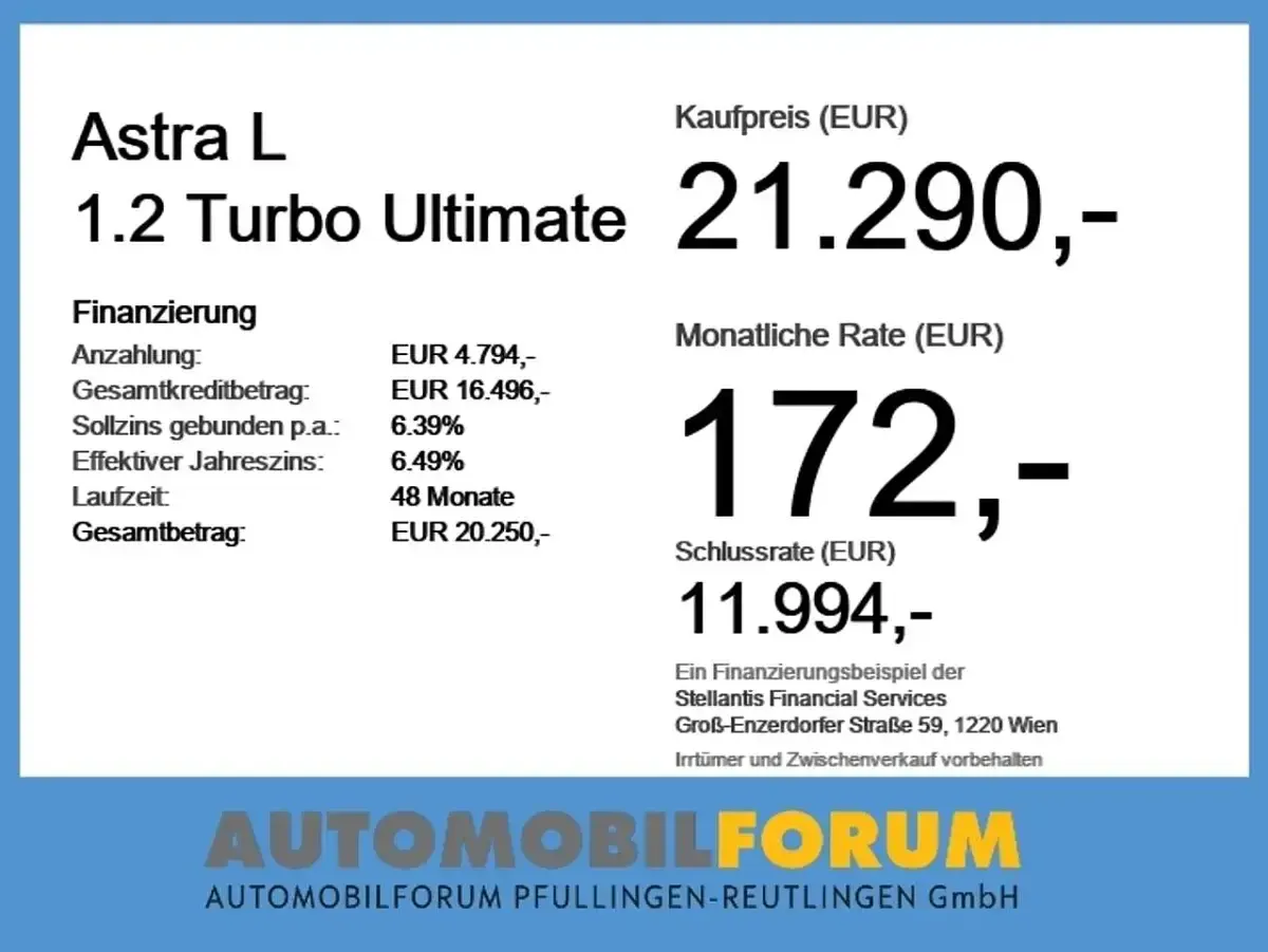 Gebraucht Opel Astra Ultimate 131 PS (96 kW) 2023 Kult gelb Limousine