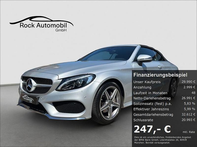 Silber Gebraucht 2018 Mercedes C180 AMG line Cabrio | 29.990 € (Fairer Preis) - Bild 1/4