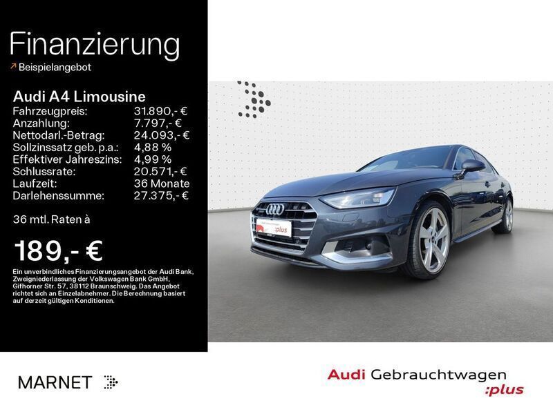 Manhattangrau metallic Gebraucht 2022 Audi A4 Advanced Plus Limousine | 31.890 € (Fairer Preis) - Bild 1/4