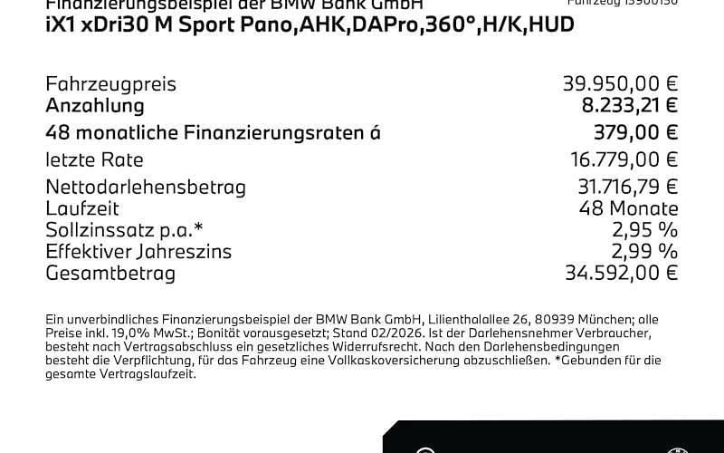 Gebraucht BMW iX1 M Sport 230 kW (313 PS) 2024 Black sapphire (schwarz) SUV