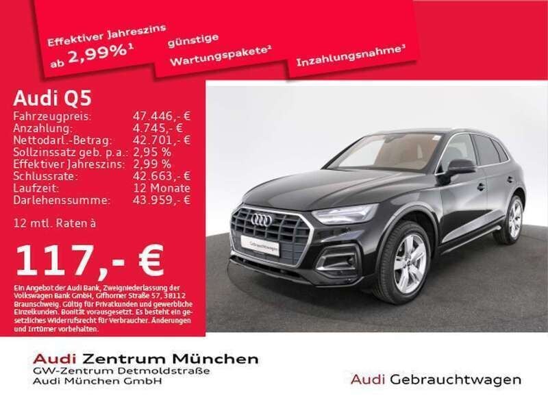 Mythosschwarz metallic Gebraucht 2023 Audi Q5 Ambiente SUV | 46.517 € (Guter Preis) - Bild 1/2