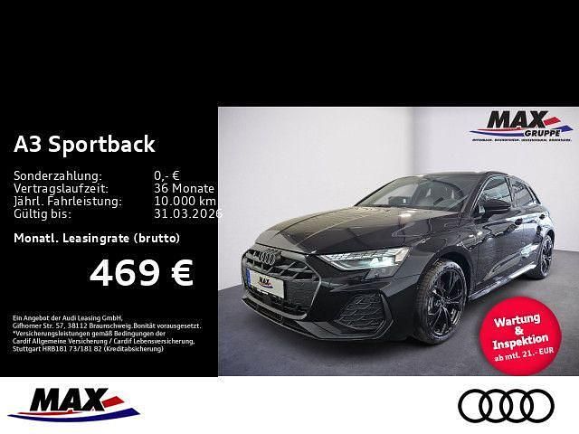 Mythosschwarz metallic Gebraucht 2025 Audi A3 S-Line Limousine | 41.989 € (Fairer Preis) - Bild 1/3