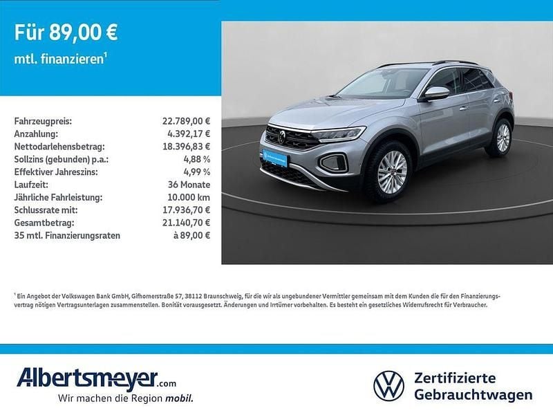 Silber Gebraucht 2025 VW T-Roc Life SUV | 22.278 € (Superpreis) - Bild 1/4