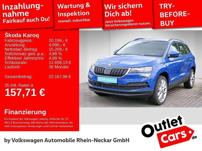 Energy blau Gebraucht 2020 Skoda Karoq Style SUV | 20.199 € (Superpreis) - Bild 1/3