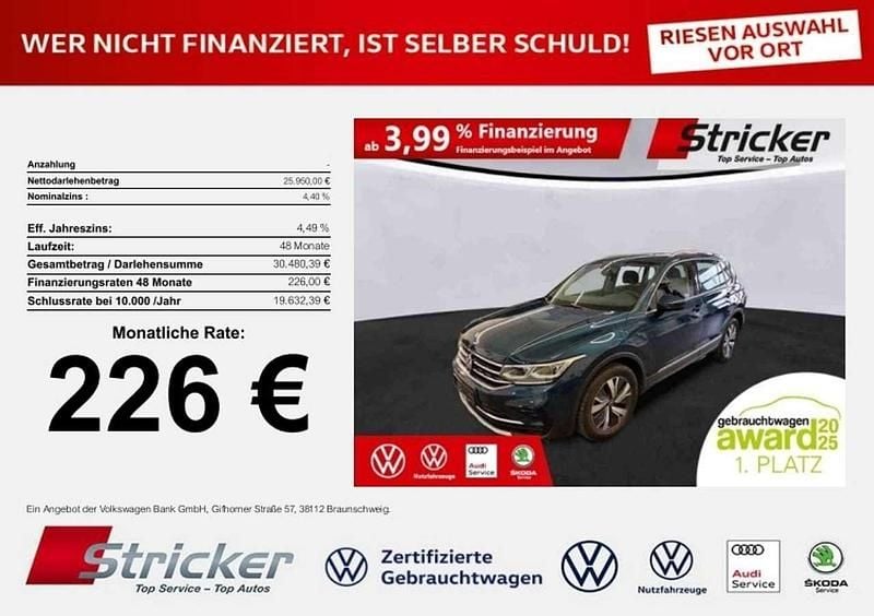 Gebraucht VW Tiguan Elegance 245 PS (180 kW) 2022 Blau SUV
