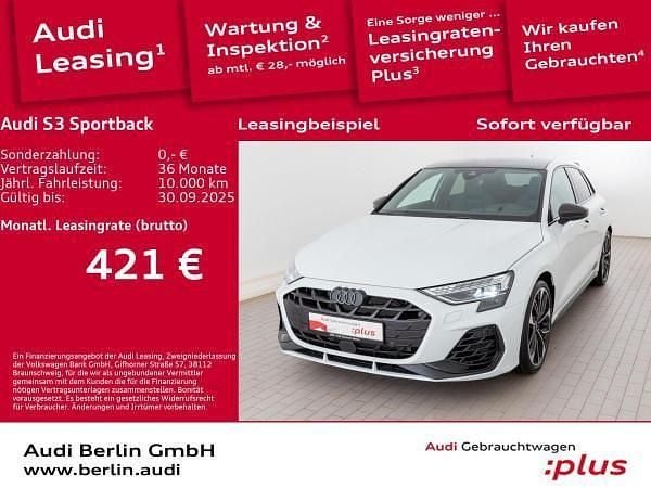 Gletscherweiß metallic Gebraucht 2024 Audi S3 Sportback Ambiente Kombi | 49.250 € (Guter Preis) - Bild 1/3