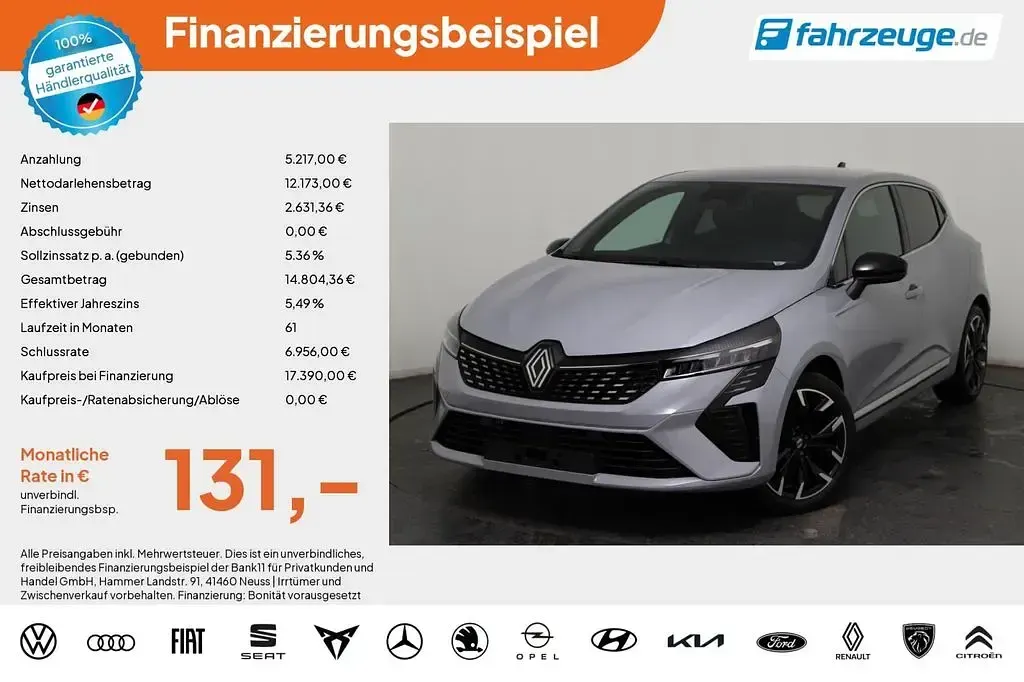 Nowe Renault Clio V Techno 91 KM (66 kW) 2025 Szary Sedan/Limuzyna