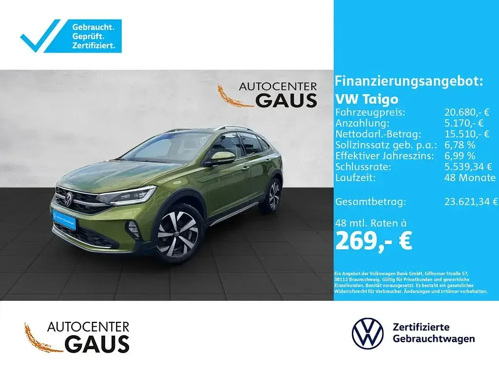 Gebraucht VW Taigo Style 110 PS (80 kW) 2022 Grün SUV