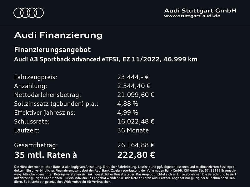 Gebraucht Audi A3 Advanced Plus 204 PS (150 kW) 2022 Rot Limousine