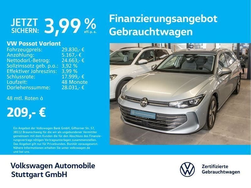 Oyster silver metallic Gebraucht 2024 VW Passat Business Kombi | 30.930 € (Fairer Preis) - Bild 1/3
