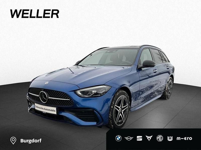Spectral blue (blau) Gebraucht 2022 Mercedes C300e Sport Kombi | 34.290 € (Superpreis) - Bild 1/4