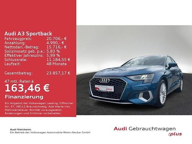 Gebraucht Audi A3 Ambiente 110 PS (80 kW) 2022 Atollblau metallic Limousine