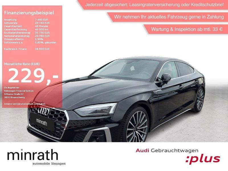 Schwarz Gebraucht 2024 Audi A5 Sportback S-Line Kleinwagen | 36.820 € - Bild 1/4