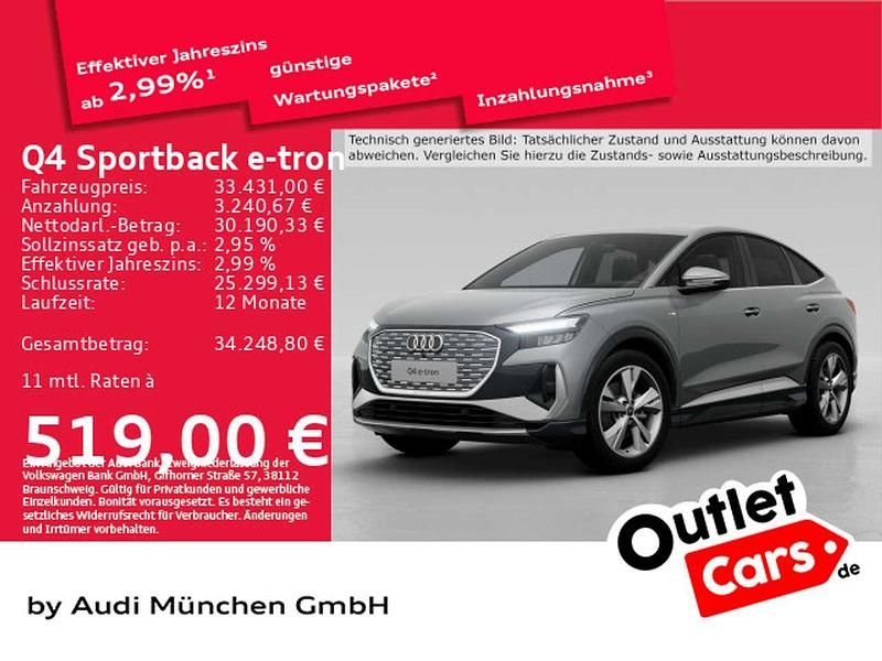 Taifungrau metallic Gebraucht 2022 Audi Q4 e-tron S-Line SUV | 33.431 € (Etwas zu teuer) - Bild 1/1