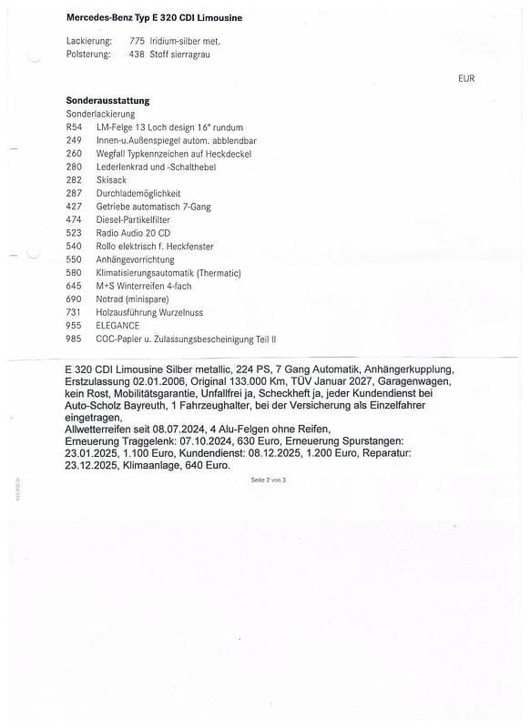 Gebraucht Mercedes E320 224 PS (164 kW) 2006 Silber Limousine