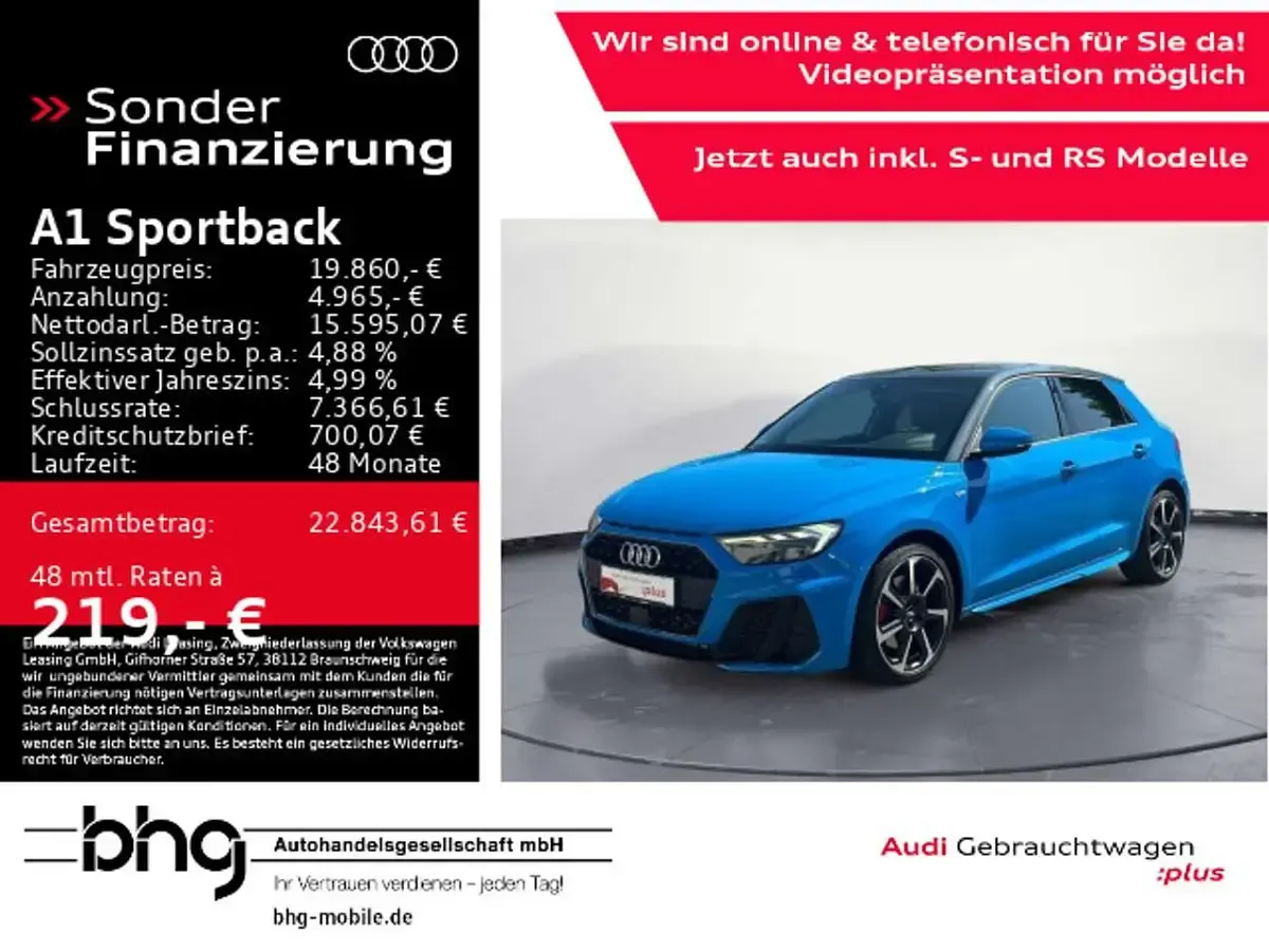 Gebraucht Audi A1 S-Line 200 PS (147 kW) 2019 Turboblau/manhattangrau metall SUV