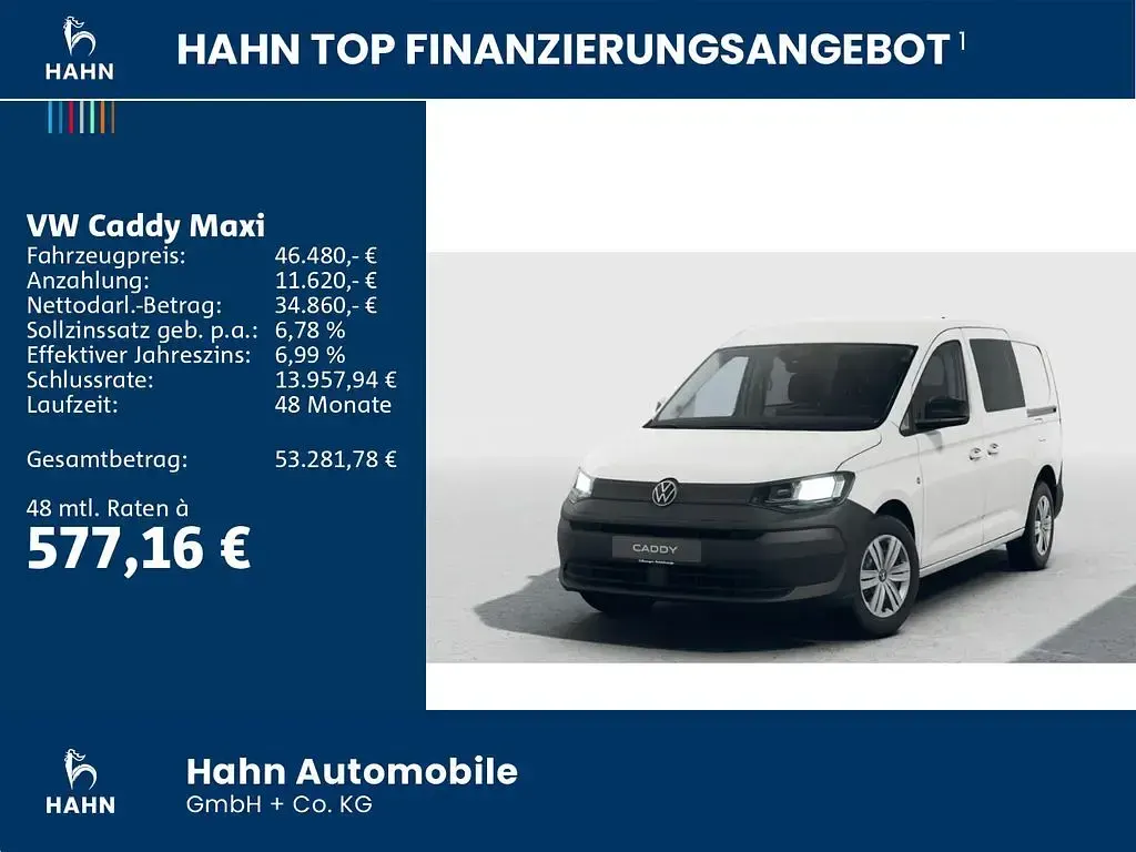 Neu VW Caddy Maxi 122 PS (89 kW) 2026 Weiß Van / Kleinbus