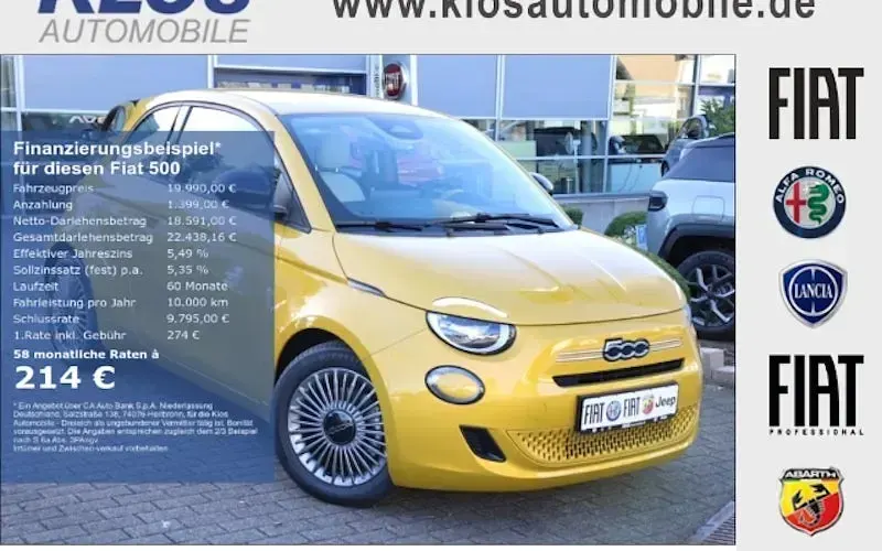 Neu Fiat 500 Icon 65 PS (47 kW) 2026 Gelb Limousine