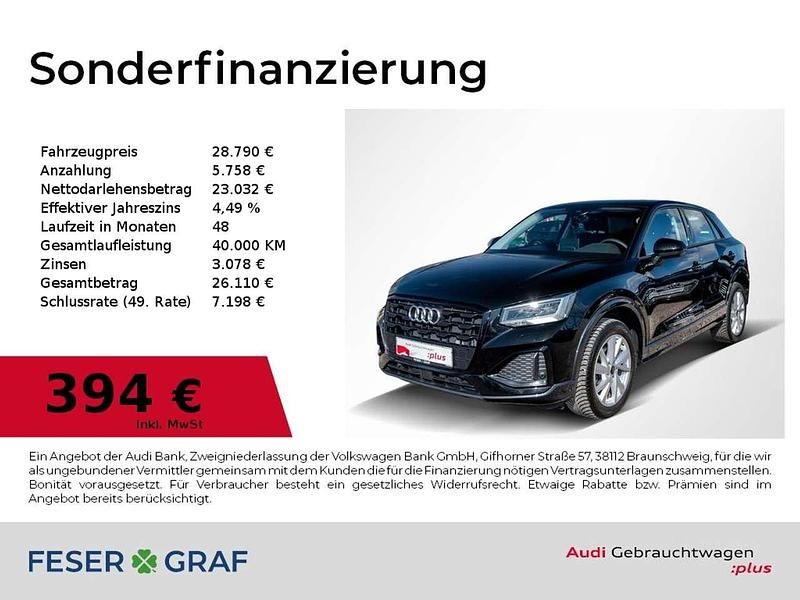 Mythosschwarz metallic Gebraucht 2024 Audi Q2 Ambiente SUV | 28.790 € (Guter Preis) - Bild 1/3