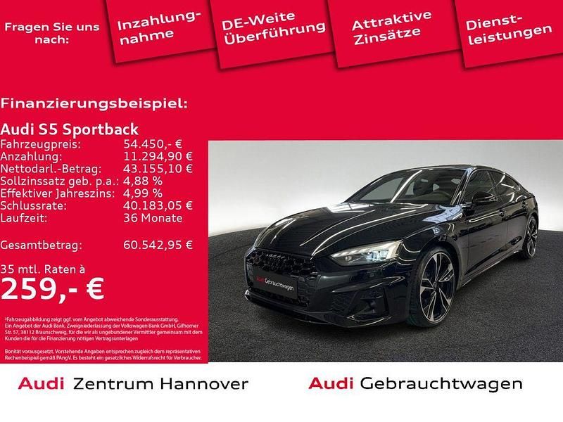 Mythosschwarz metallic Gebraucht 2023 Audi S5 Sportback Ambiente Kleinwagen | 54.450 € (Fairer Preis) - Bild 1/4