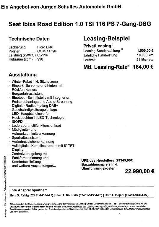 Blau Neu 2025 Seat Ibiza Limousine | 22.990 € (Guter Preis) - Bild 1/1