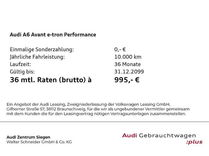 Neu Audi A6 e-tron Business 269 kW (367 PS) 2026 Weiß Kombi