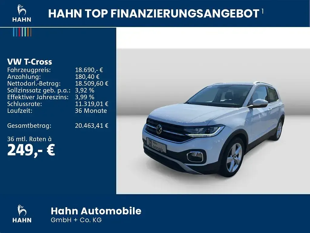 Usata VW T-Cross Style 110 CV (80 kW) 2022 Bianco SUV