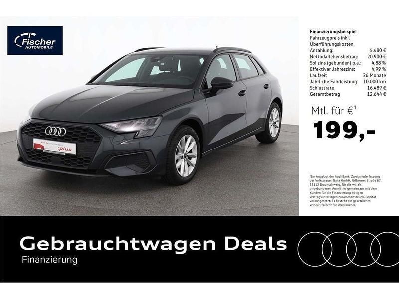 Grau Gebraucht 2023 Audi A3 Sportback Limousine | 26.480 € (Fairer Preis) - Bild 1/4