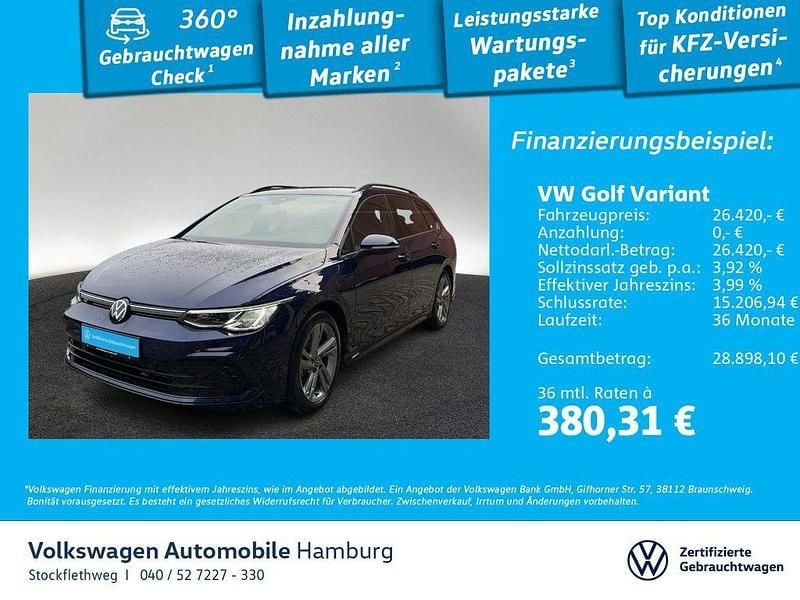 H7 atlantik blue metallic Gebraucht 2022 VW Golf VIII R-line Kombi | 26.420 € (Guter Preis) - Bild 1/3