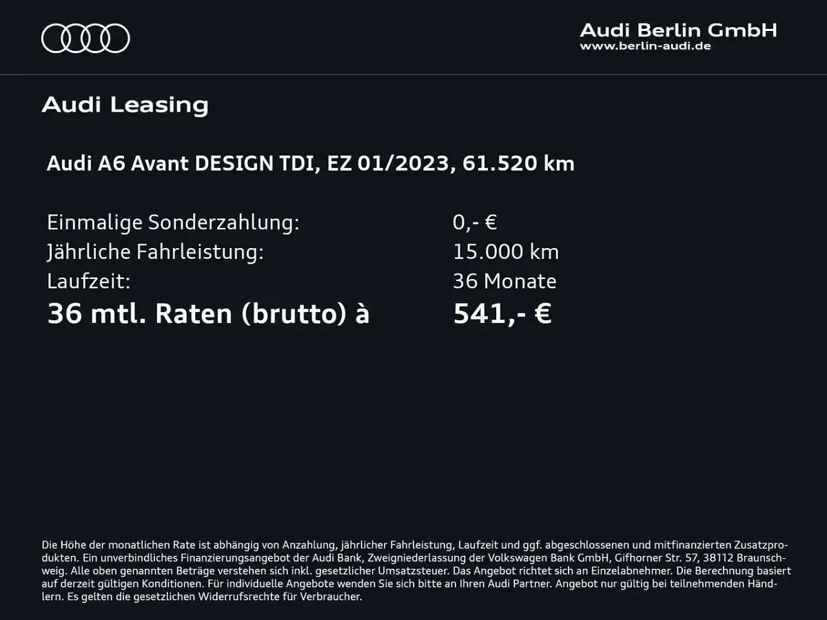 Gebraucht Audi A6 Design 286 PS (210 kW) 2023 Individuallackierungen audi exclusive Kombi