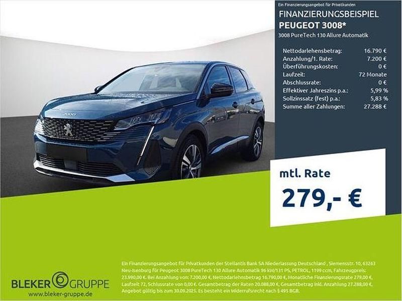 Lackierung blau celebes/metallic klarlack Gebraucht 2022 Peugeot 3008 Allure SUV | 21.580 € (Fairer Preis) - Bild 1/3