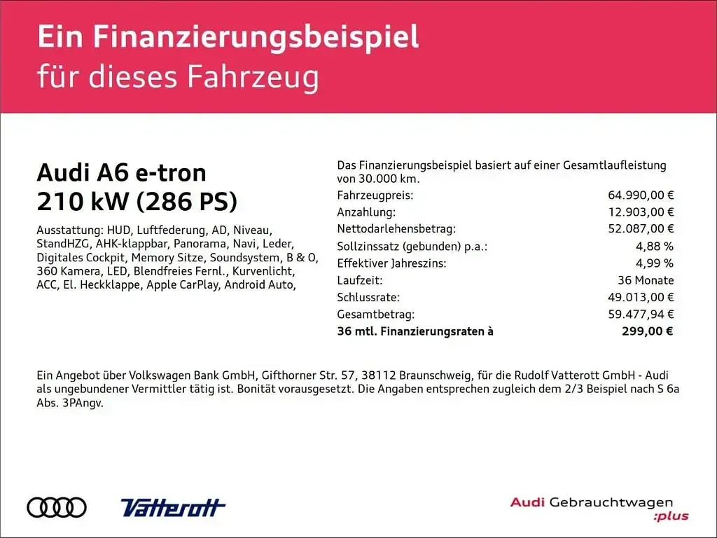 Brugt Audi A6 e-tron S-Line 210 kW (286 HK) 2025 Blå Stationcar