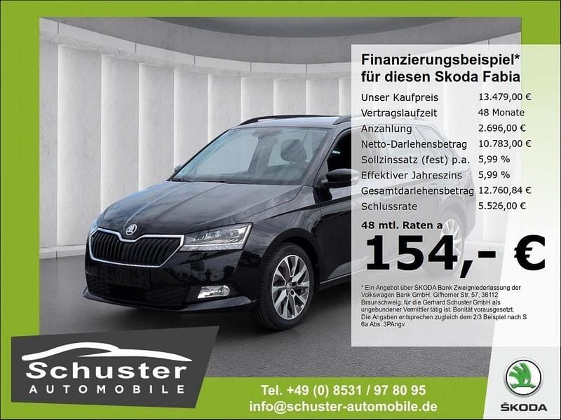 Schwarz Gebraucht 2022 Skoda Fabia Clever Kleinwagen | 13.479 € (Guter Preis) - Bild 1/4