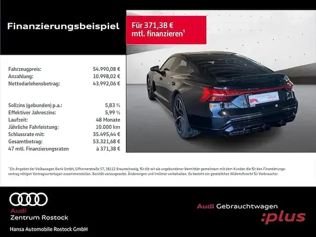 Gebraucht Audi e-tron GT quattro Ambiente 350 kW (476 PS) 2022 Mythosschwarz metallic Limousine