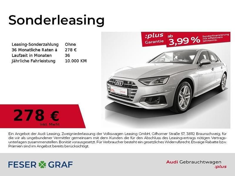 Florettsilber metallic Gebraucht 2024 Audi A4 Advanced Limousine | 32.990 € (Fairer Preis) - Bild 1/2