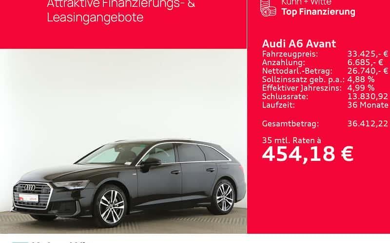 Mythosschwarz metallic Gebraucht 2021 Audi A6 Sport Kombi | 33.425 € (Fairer Preis) - Bild 1/4
