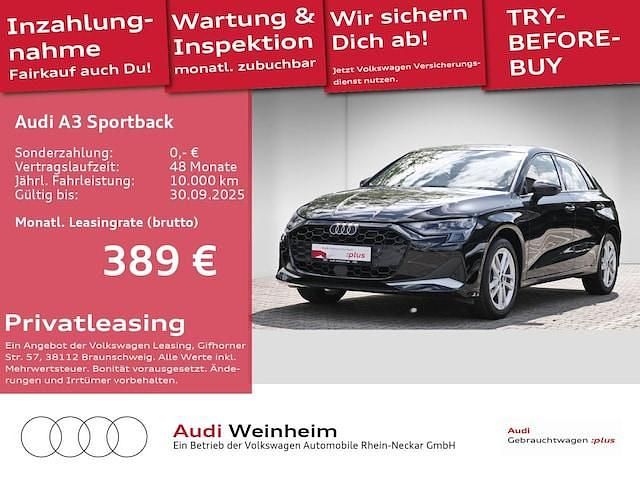Mythosschwarz metallic Gebraucht 2024 Audi A3 Advanced Plus Limousine | 32.491 € (Fairer Preis) - Bild 1/4