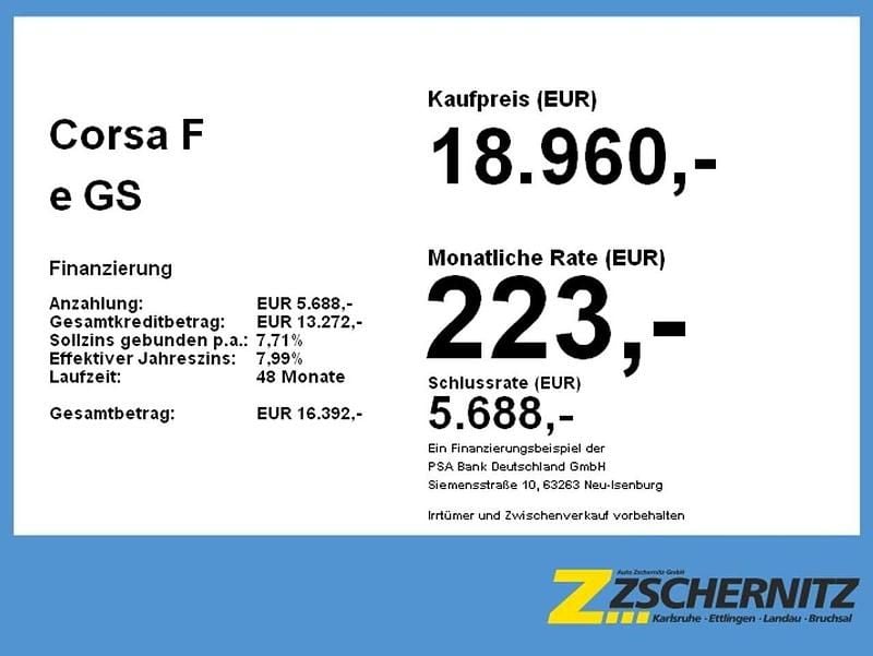 Gebraucht Opel Corsa-e GS Line 100 kW (136 PS) 2022 Jade weiss/arktis weiss Kleinwagen