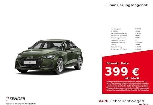 Distriktgrün metallic Gebraucht 2025 Audi A3 Performance Limousine | 32.990 € (Superpreis) - Bild 1/4